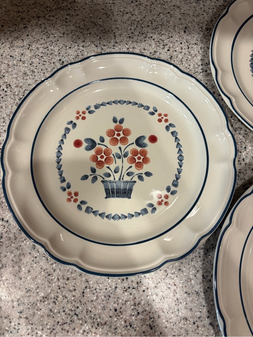 Brambleberry Dinner Plates 11" Hearthside Cumberland Stoneware White Set Of 5 - Picture 3 of 7